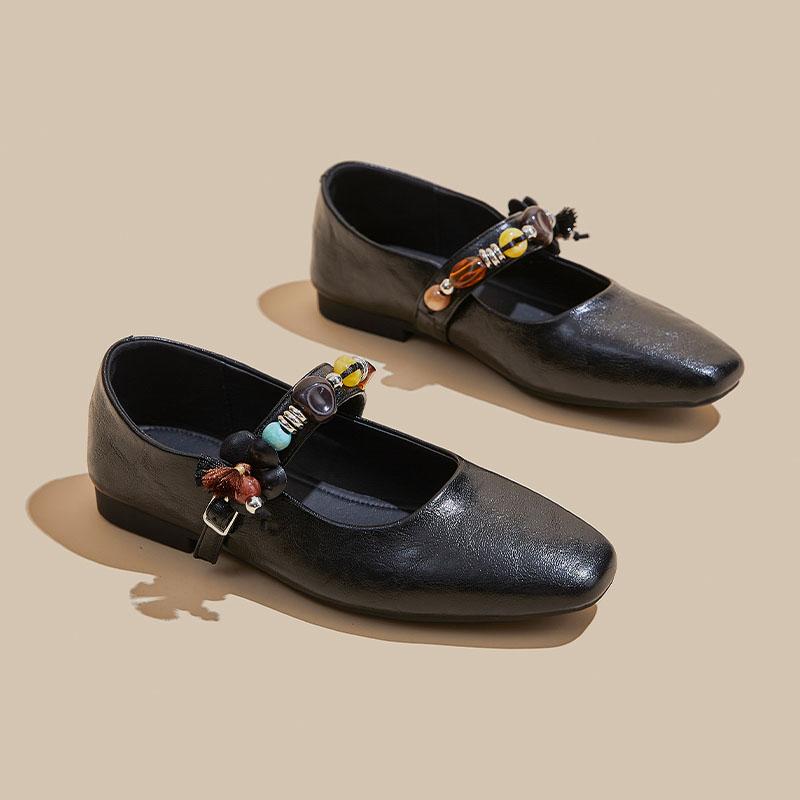 Fashion 2025 New Women's Mary Janes Square-toe, Single-strap Ballet Shoes Women Shoes Large-size Pumps Female Flats