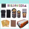 Halloween Party Decoration Supplies Including Pumpkin Tablecover And Straws**