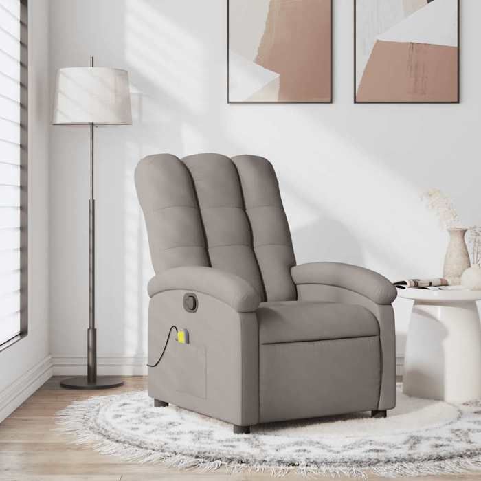 VidaXL Fauteuil de massage inclinable Taupe Tissu 371747