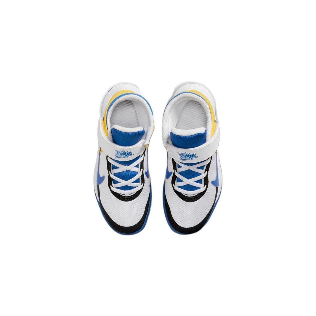 Nike Team Hustle D 10 FlyEase Bianco Ocra Giallo Blu Gioco (PS) Sneaker per bambini DZ2761-141