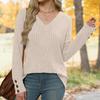 Women's T Shirt Tee Button Long Sleeve Tunic Daily Weekend Fashion Basic V- Neck Regular Top