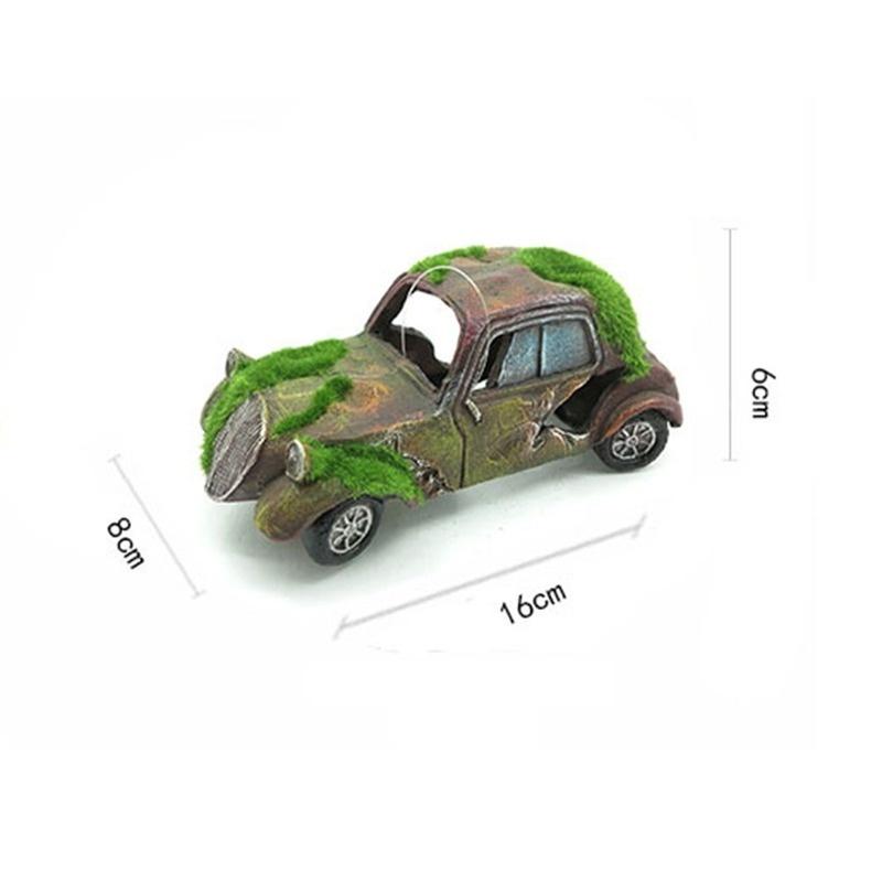 1 pièce Mousse Décorative Sûre Non Toxique Imitation Vieille Voiture Ornement Décoration d'Aquarium Décoration d'Aquarium.