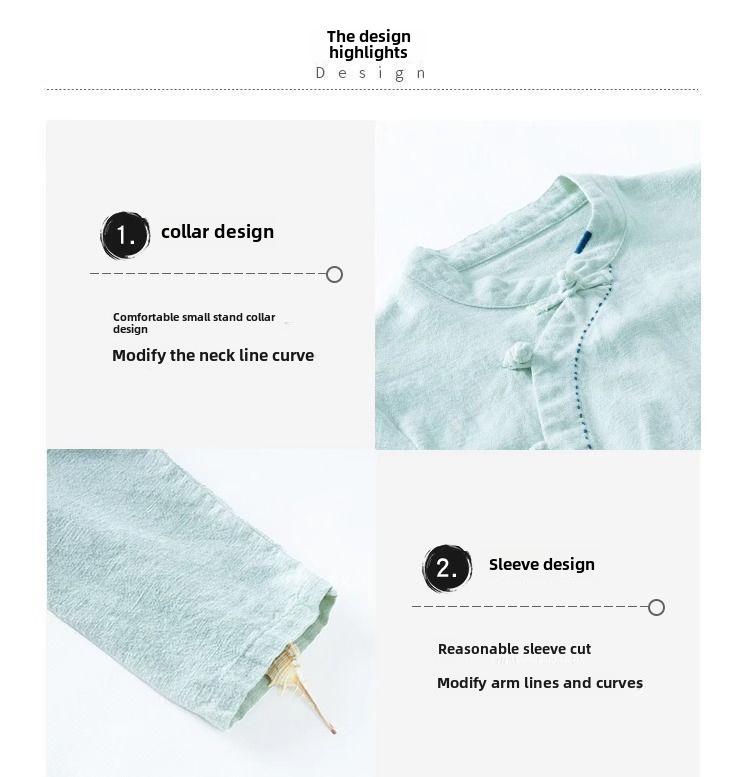 Women's Retro Cotton-Linen Long Sleeve Top - Slim Fit, Stand-Up Collar, Buttoned Shirt for Spring, Summer, and Autumn