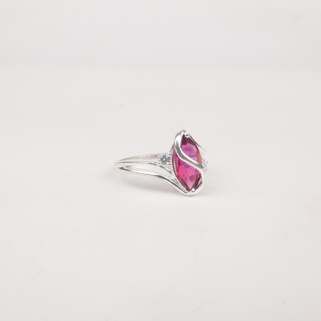 Natural Pink Rubellite Gemstone 925 Stamped Silver Jewelry Zircon Ring For Women CZR-8-11