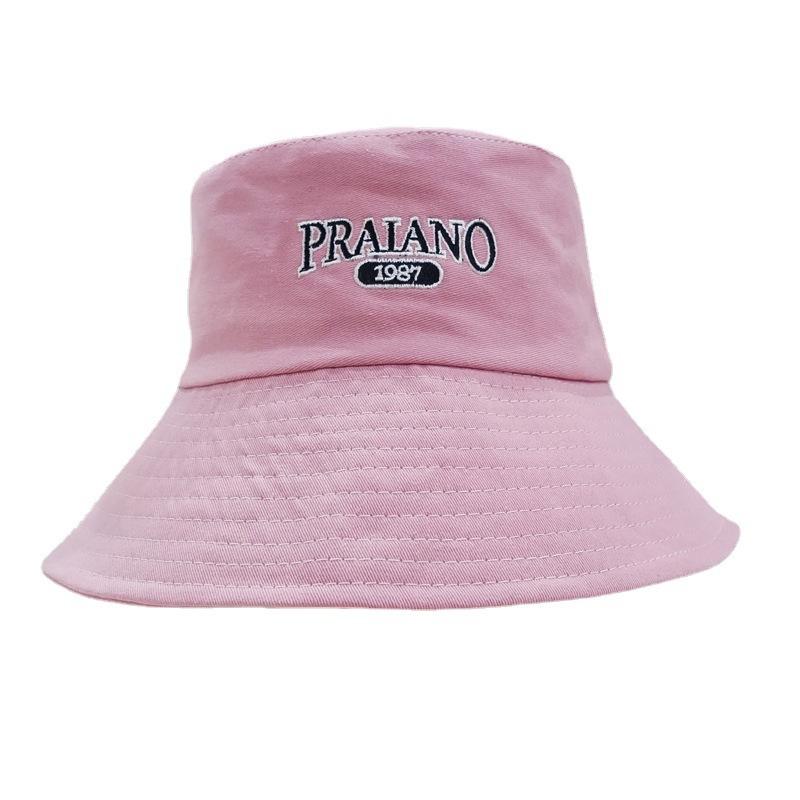 

Вышитая буквами корейская панама с большой головой для женщин летняя шляпа защита от солнца розовый