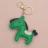 Women Leather Charms Bag Pendant KeyChain Cartoon Pony Rocking Horses Keyring Cute Animal Ornament Accessories