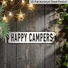 15.7×3.94inch Happy Campers Raised Metal Road Sign - Retro RV & Camper Van Aluminum Sign/decorative Sign, Heavy-Duty Camping Sign with Campfire