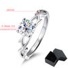 Smyoue 1CT 6.5MM D Color Moissanite Rings for Women Sparkling Wedding Lab Diamond Band S925  Silver Birthday Gift GRA