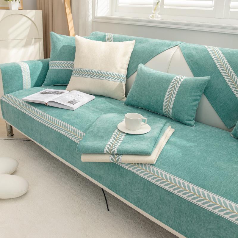 Sofa Kissen Chenier Universal für alle Jahreszeiten, Einfacher und moderner rutschfester Sofaüberwurf All-Inclusive Universalüberzug Stoffhandtuch Sitzkissen