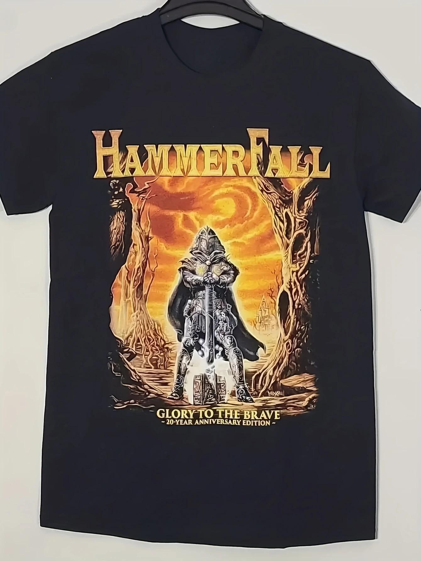 HAMMERFALL Band T-shirt - Retro Black T-shirt with Iconic Logo Print, Heavy Metal Fan Outfit, Suitable for All Seasons - Men ... S разноцветный