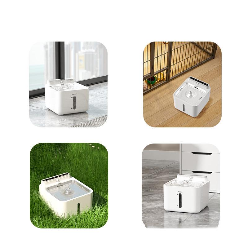 Cat Water Fountain Far Infrared Sensor Water Discharge Wireless Automatic Cat Water Dispenser for