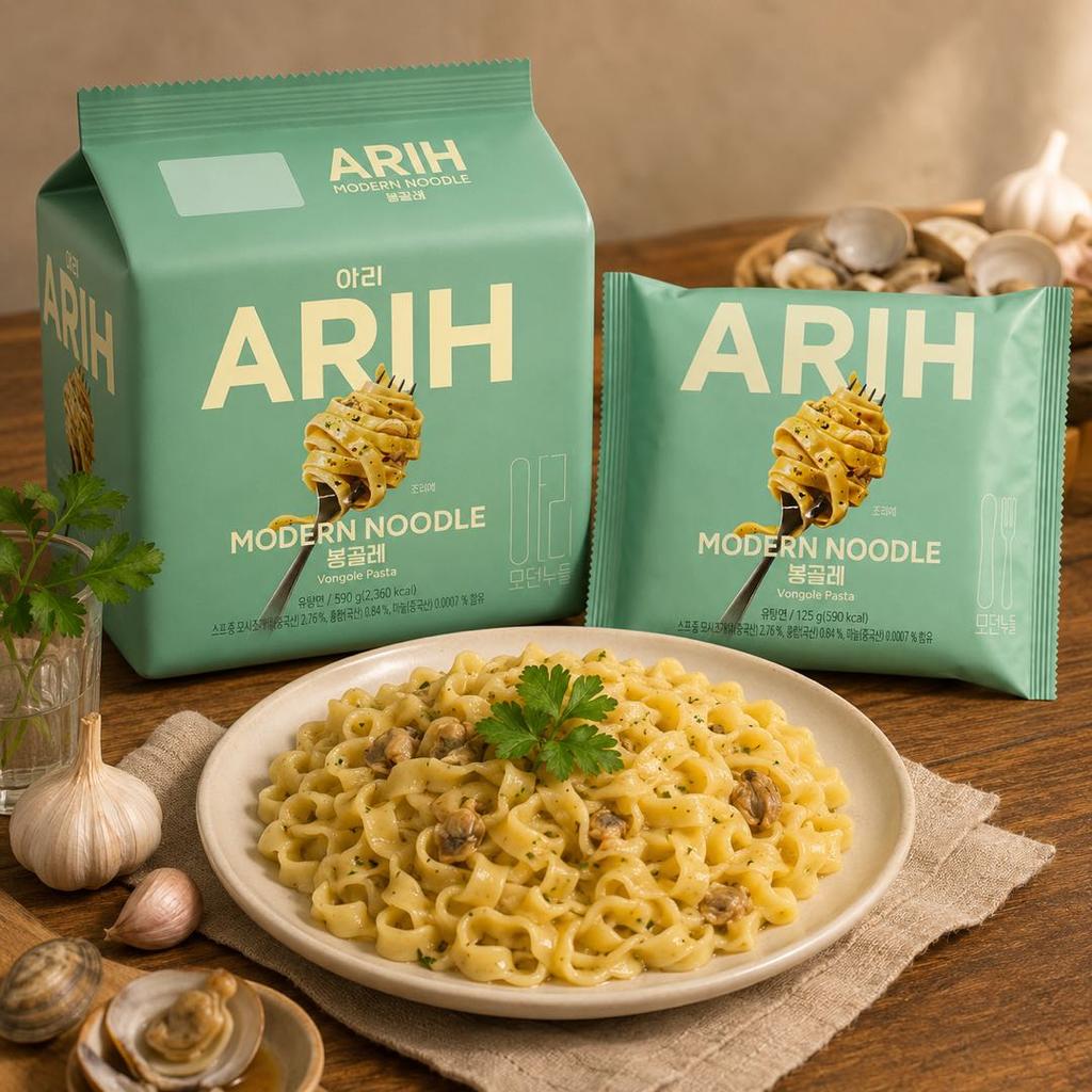 BTS PALDO ARIH Stile Moderno Noodles Noodles Saltati Sapore di Vongole all'Aglio 135g