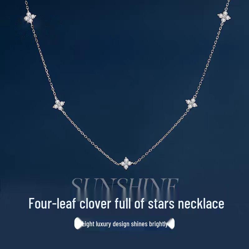 Элегантное циркониевое колье «Четырехлистный клевер» - Роскошный чокер на ключицу для женщин