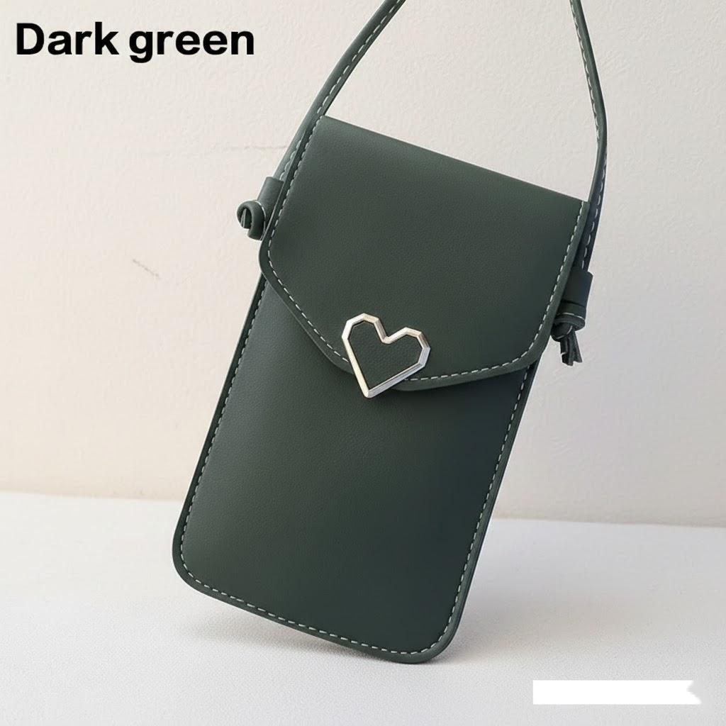 

Womens Fashion PU Leather Crossbody Phone Wallet with Touch Screen and Adjustable Shoulder Strap темно-зеленого