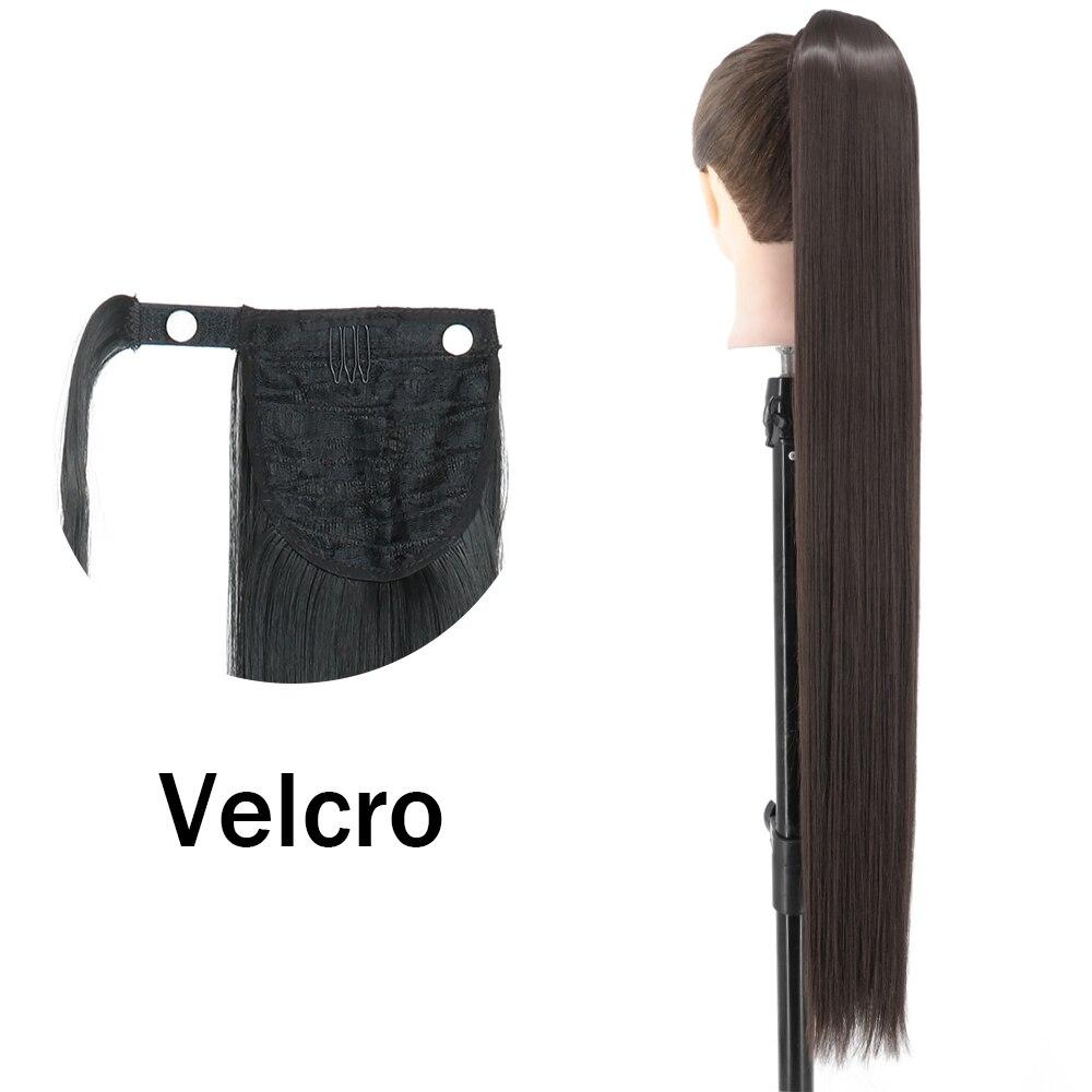 XINRAN Peluca de Cola de Caballo Recta Super Larga para Mujer Colorida Lazo Velcro Extensiones de Cabello Sintético Resistente al Calor Cola de Caballo