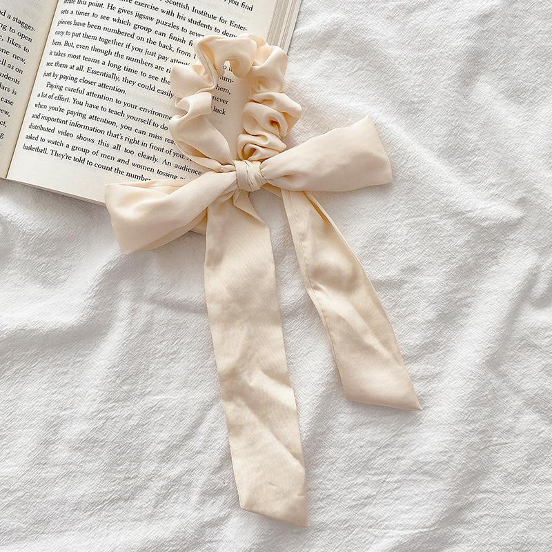 Satin Large Intestine Sweet Hair Band Simple Bow Fashionable Black Mourning Hair Rope
