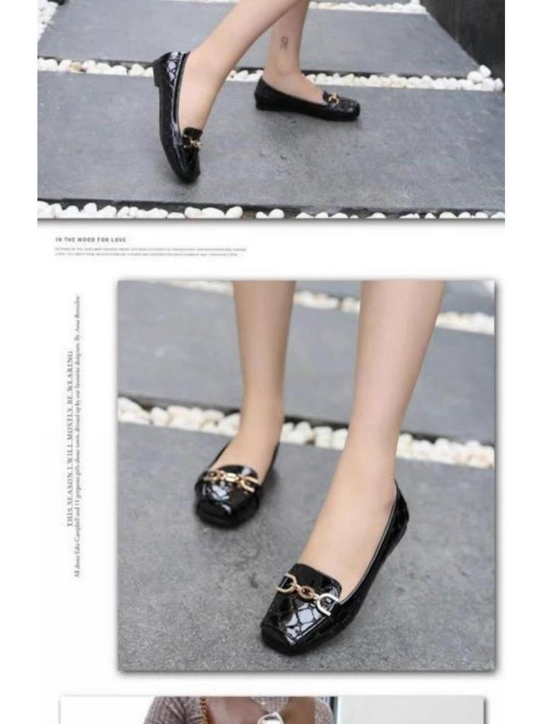 2025 Spring Women's Versatile Round Toe Soft Leather Shoes - Comfortable, Breathable, Patent Leather