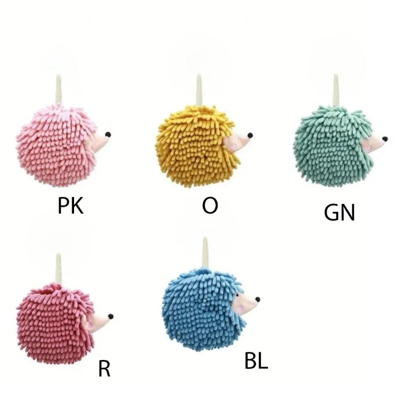 Cartoon Hedgehog Hand Towel Hanging Type for Bathroom and Kitchen Creative Cartoon Bath Towels Dry Your Hand Instantly