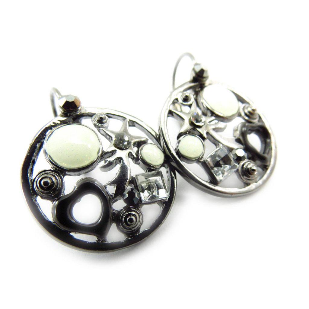 NOA [G6066] - Designer Earrings 'Emilie' Black White