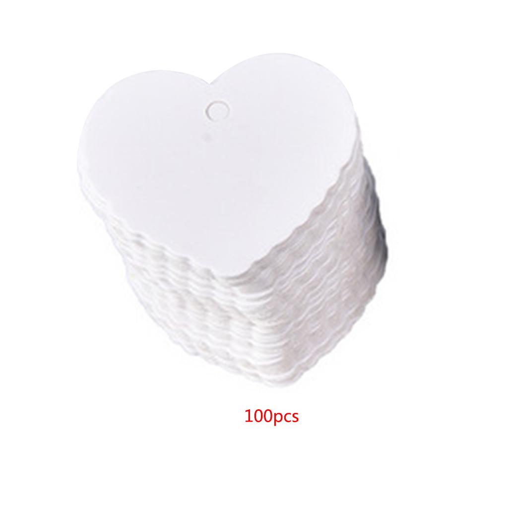 100pcs Kraft Paper Heart\-Shaped Solid Color Blank Label Jewelry Gift Postcard Home Wedding Party DIY Decoration Accessories