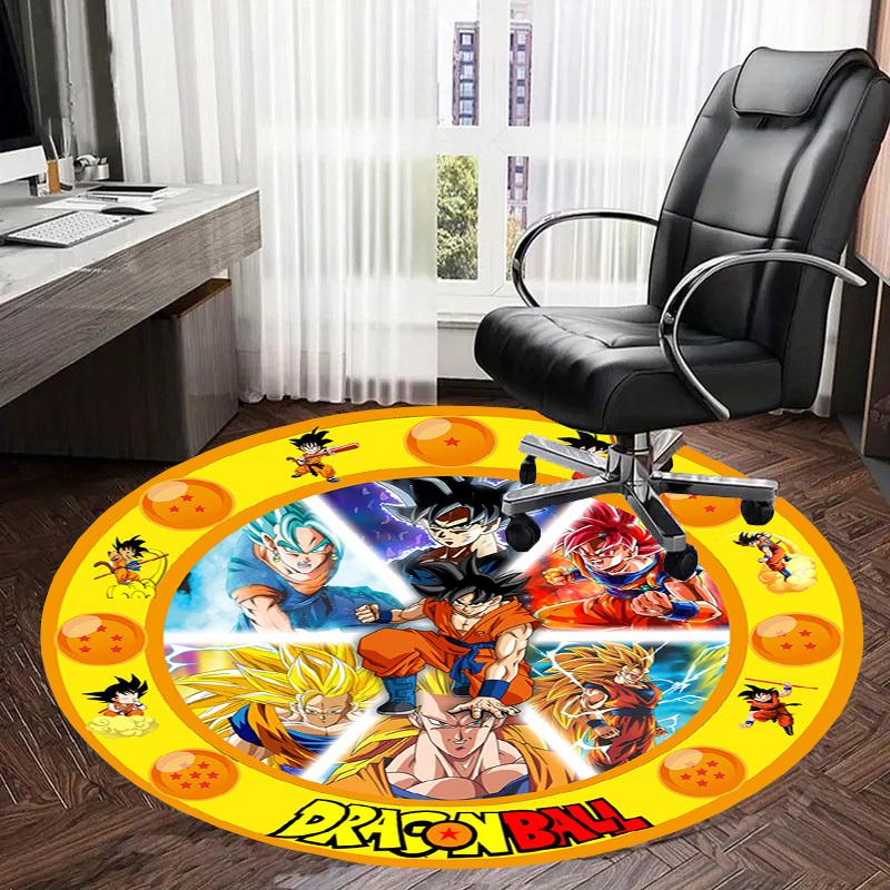 1pc Dragon Ball Characters Artwork Round carpet, Made of Polyester,Perfect for Decorating Office Chairs, Living Rooms