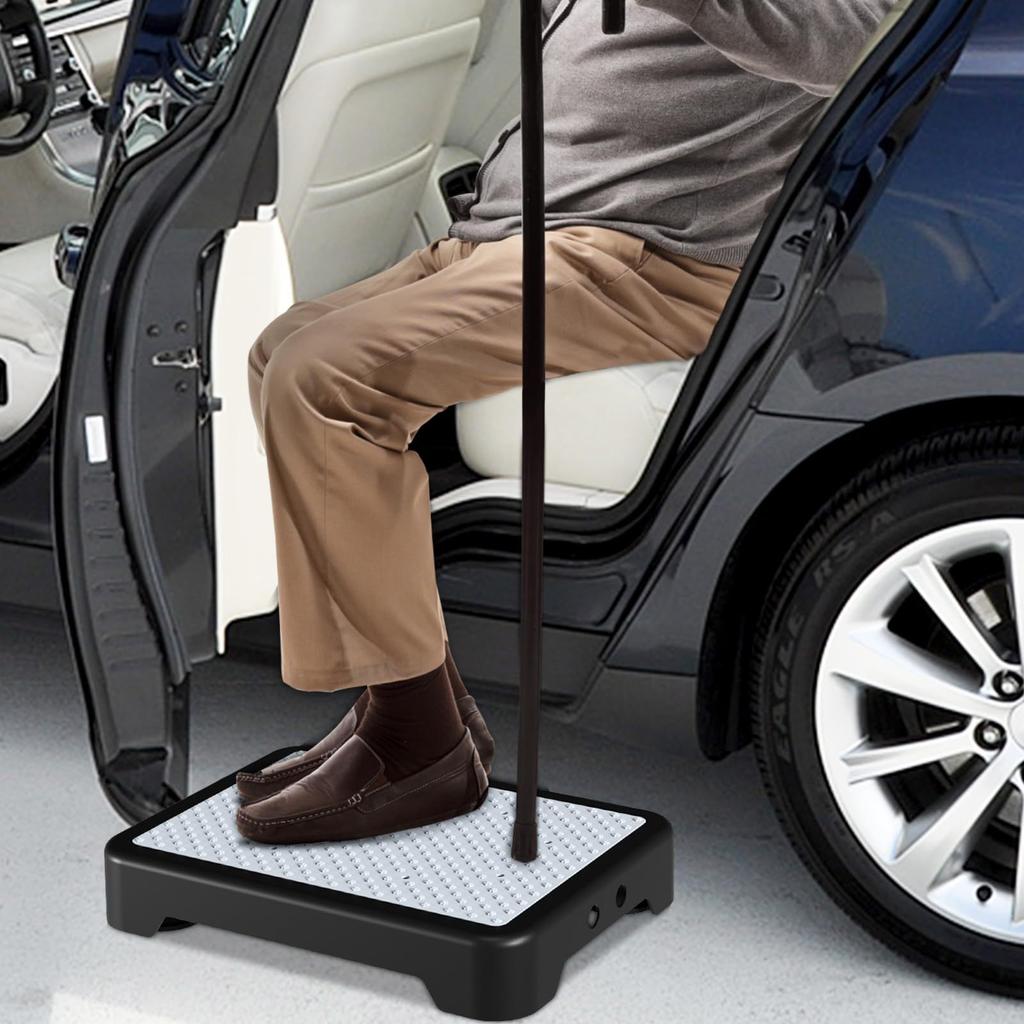 Heavy-Duty Adjustable Non-Slip Stepping Stool Sturdy Polypropylene with Rubber Mat Portable Indoor Outdoor for Car Bed Stairs