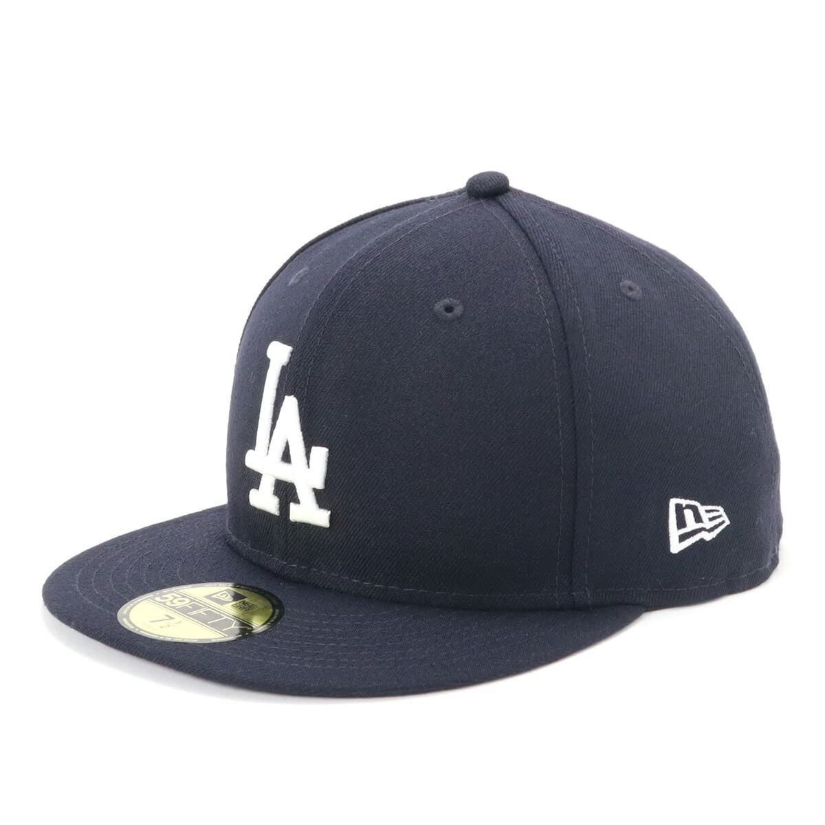 

New Era Flat Visor MLB Los Angeles Size 7 5950 LOSDOD NVY SWHT 23J Cap, Dodgers, Navy, 7/8,