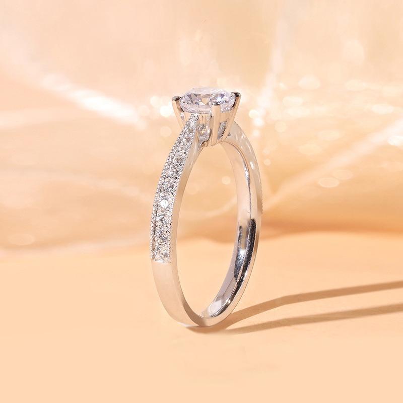 1Ct   Silve Gorgeous Shiny Zircon Stone Ring For Women Engagement Wedding Luxury High Quality Fine Jewelry