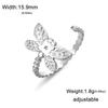 Fashion Stainless Steel Open Ring Dragonfly Irregular Geometric Finger Rings Women Jewelry Wedding Gift Wholesale