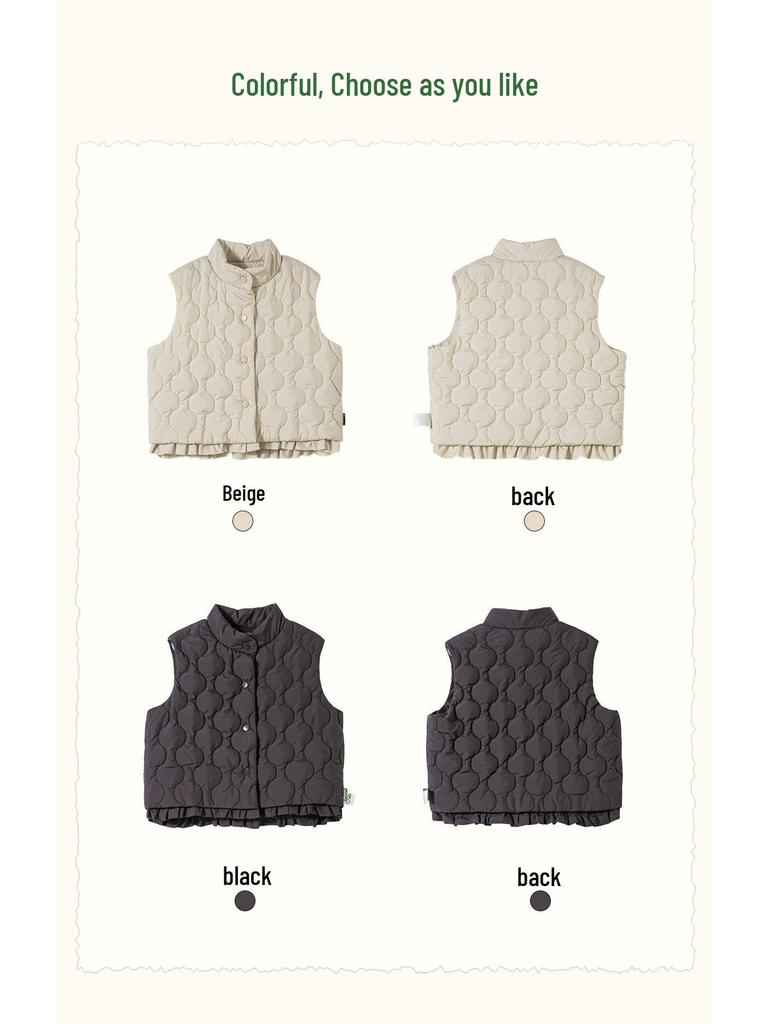 Tongbei Kids' 2025 Winter Warm & Windproof Vest - Versatile & Stylish