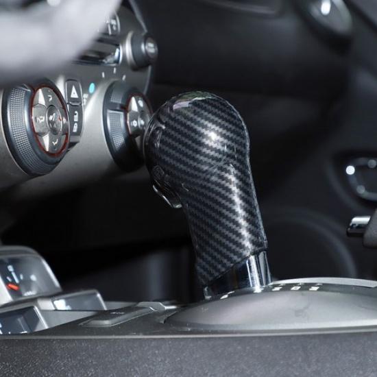 Interior Gear Shift Knob Decor Cover for 2010-2015 Chevrolet Camaro Carbon Fiber
