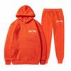 Men Women Streetwear Fleece Hoodie Set Fashion Pullover Long Two-Piece