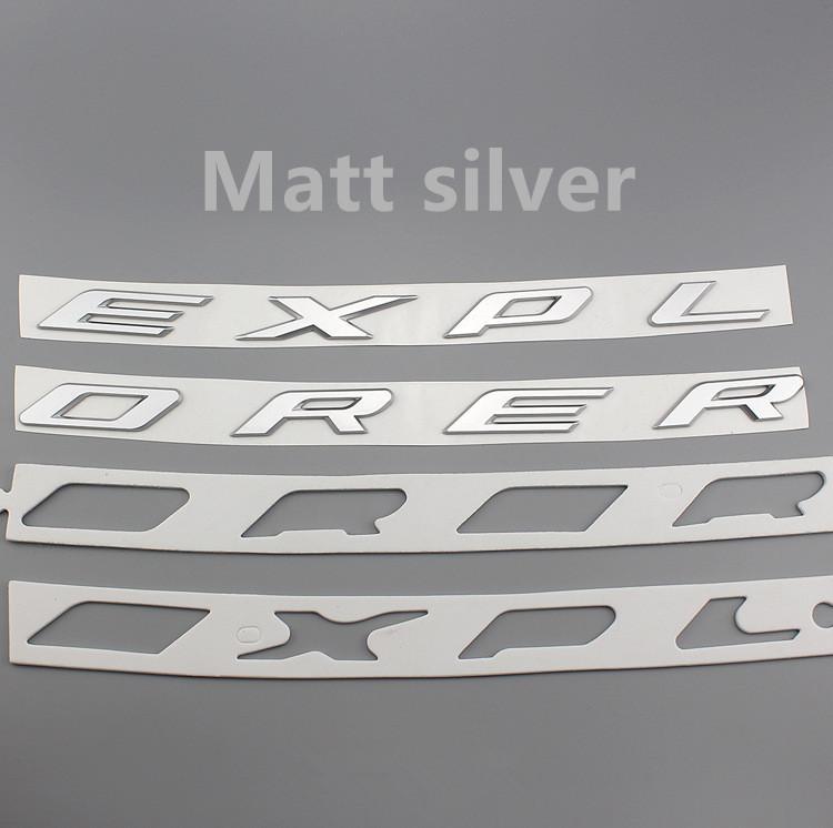 ABAX1 1X 3D ABS Chrome Black EXPLORER Letters Car Front Hood Emblem Badge Sticker for Explorer 2011-2019 Car Styling Accessories