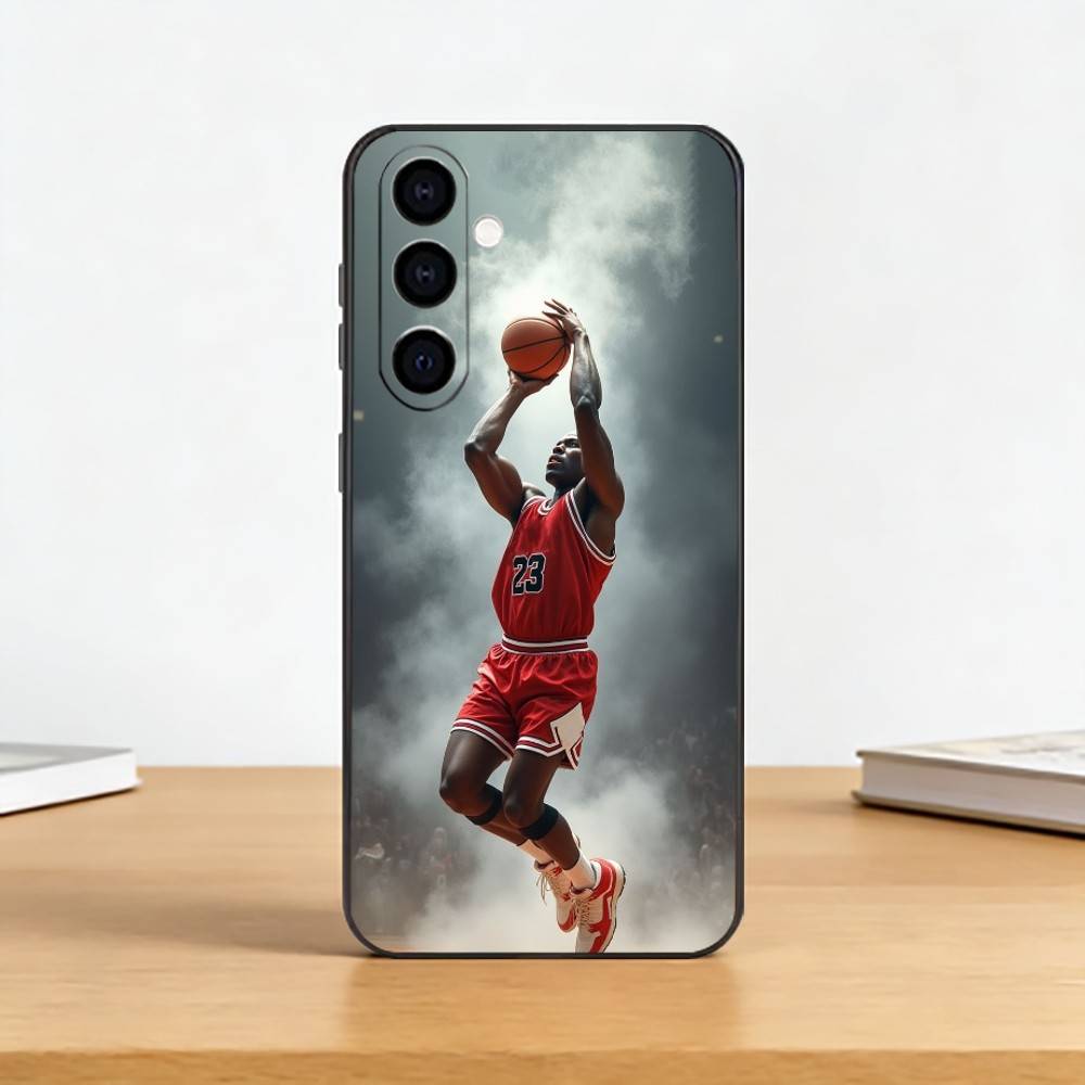 Sports M-Michael Jeffrey Jordan Phone Case Black Silicone Soft For Samsung Galaxy A73,A72,A71,A70,A53,A52,A51