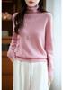 Pure Wool Pile Collar Long-Sleeve Sweater - Autumn/Winter Loose Knit Base Layer
