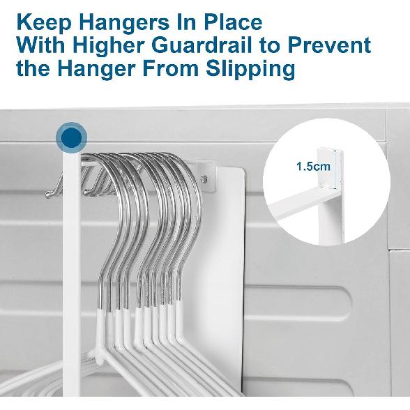 EASTTOWEST Magnetic Hanger Organizer Stacker,Clothes Hanger Storage Rack,Hanger Holder for Closet Laundry Room Washing Machine,White