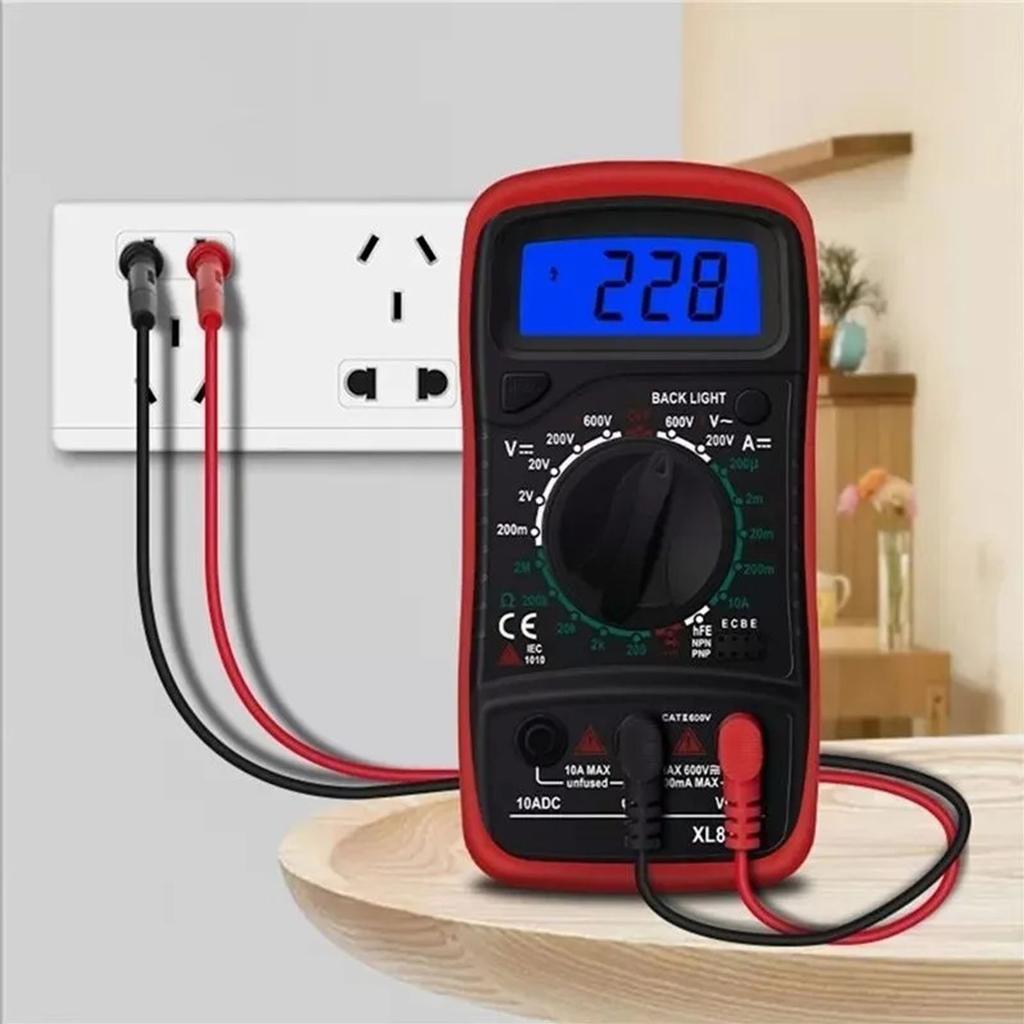 Digital Display Multimeter Multifunctional AC DC Voltage Current Resistance Temperature Buzzer Meter