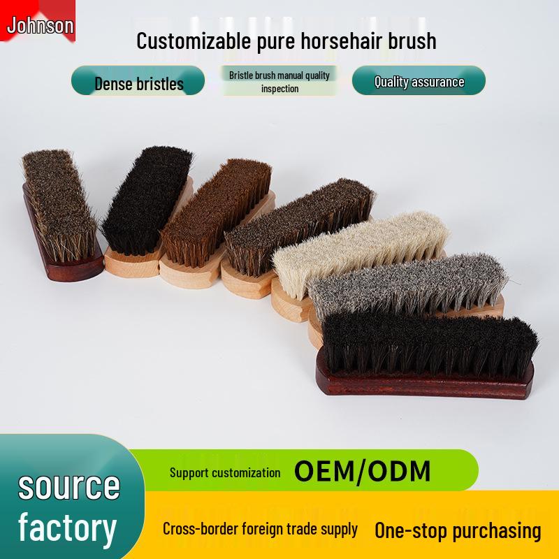 Versatile Beechwood Horsehair Brush - Ideal for Household Cleaning, Dust Removal, Shoe Care, and Oiling with Soft Bristles