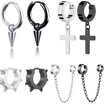 Edelstahl Ohrringe Kreuz Regal Kette Ohrringe Edelstahl Spitzkegel Ohrschnalle Ohrschnalle Ohrschmuck
