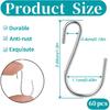60 Pack 1 Inch Small S Hooks for Hanging S Shaped Hooks Metal Black Heavy Duty Mini S Hook Iron Wire Hook Hanger for Jewelry Necklaces Plants Lights