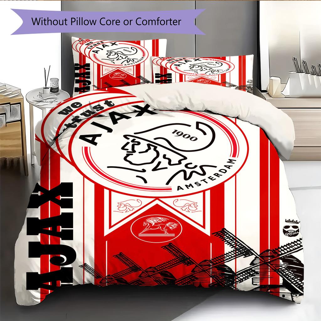 Ajax logo Pattern Bedding Quilt Set Quilt Cover Pillowcase Home Decoration Birthday Gift (1 * duvet cover + 2 * pillowcase, without core)