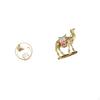Crystal Camel Ball Sculpture Metal Resin Figurine Desk Ornament Statue Stand for Hallway Fireplace