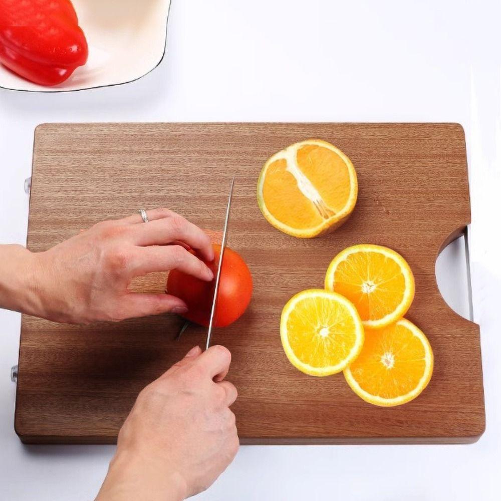 Antibacterial Wooden Chopping Blocks Rectangular Chopping Board Ebony Cutting Board  Restaurant