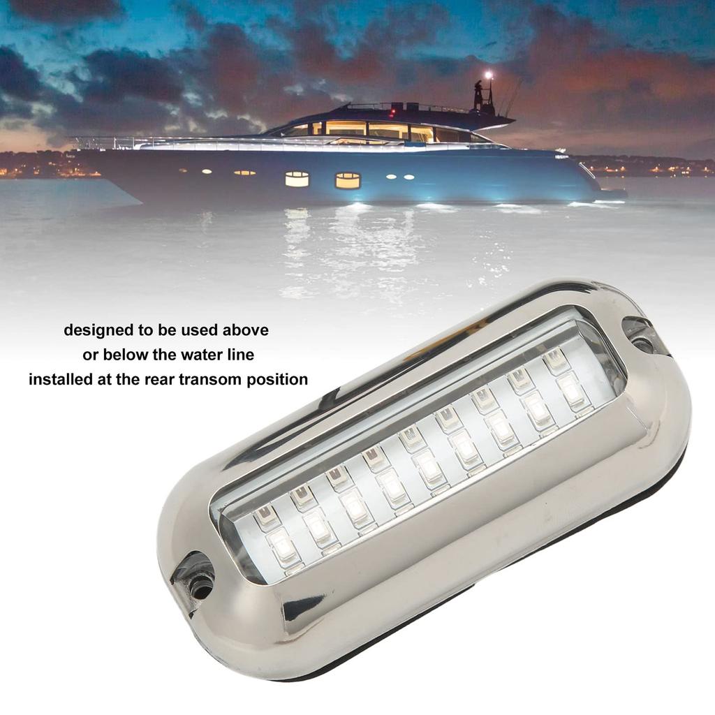 2pcs Marine Led Lights 3.5 Watt Waterproof Transom Boat Underwater Lamp Boat/Yacht Series Ship/Yacht Parts (White Light)