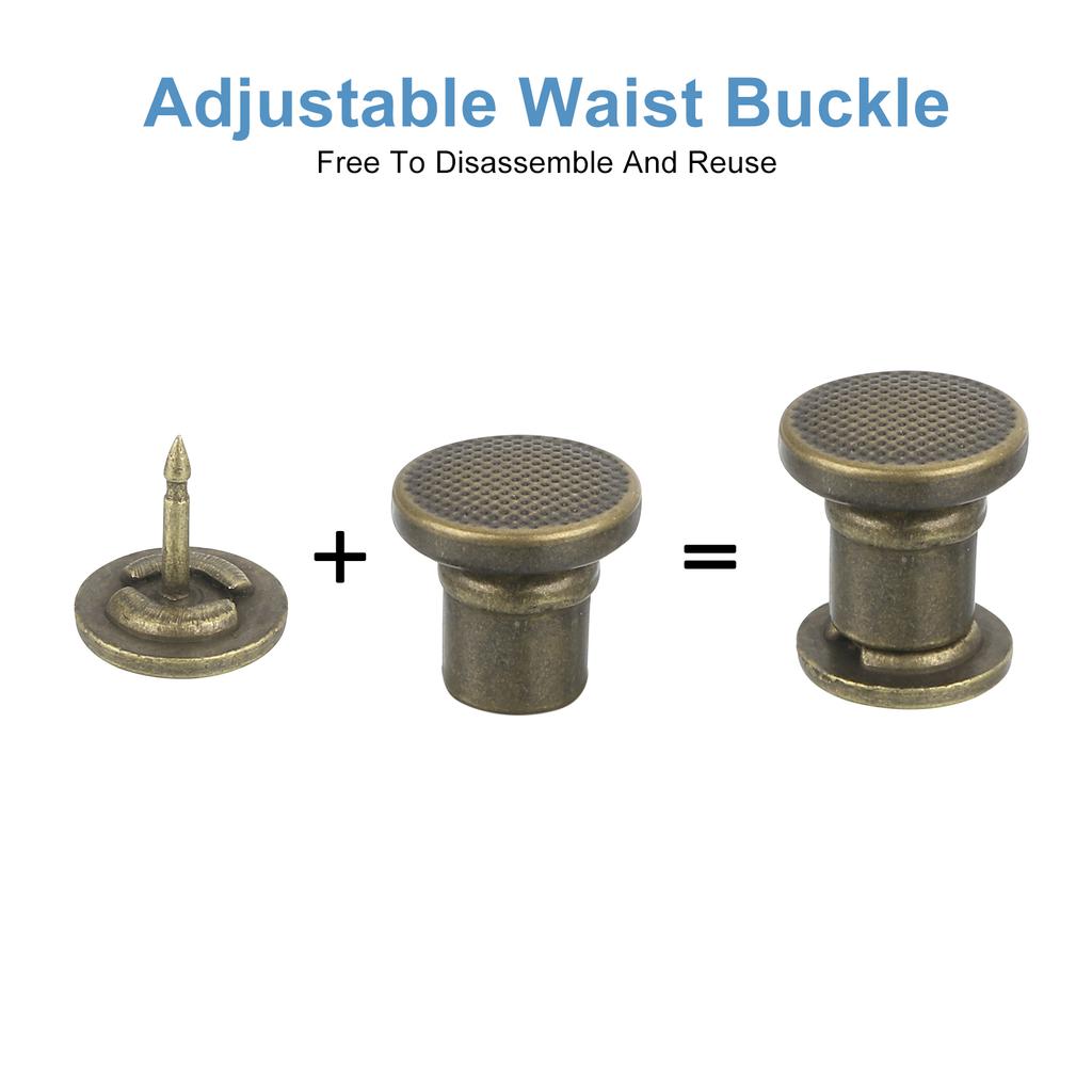 4 Set Pants Waist Tightener Adjustable Buttons for Jeans Waist Extender Buckle Waistband Button Pins for Jeans Pants 4 Colors