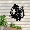 1pc Tiger Metal Wall Art Boho Wild Cat Decor Stylish Wildlife Art Elegant Metal Wall Decoration for a Unique Touch