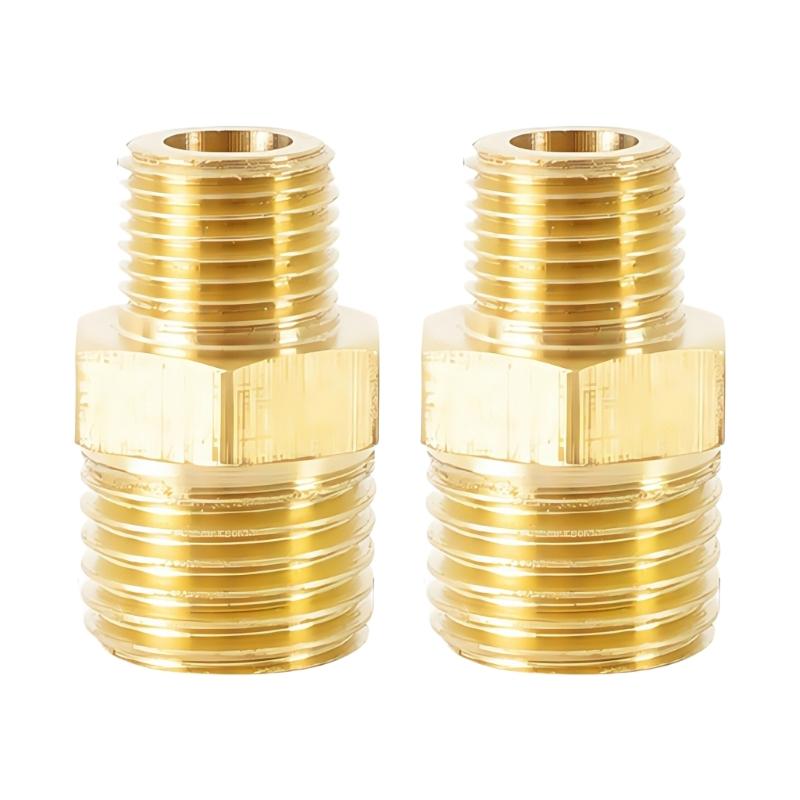 Strong Double Male Threaded Brass Fitting Universal Pipe Connector Univsersal Pipe Adapter for Home & Industrial Use