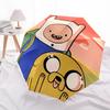 Jake and Finn  Pattern, Automatic Folding Umbrella, Portable and Foldable Design, 8 Ribs, a Christmas or Birthday Gift.