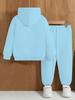 Kinder Herfst/Winter Effen Kleur Hoodie Sweatshirt & Joggingbroek Set - Casual Sport, Plus Fluweel Warm