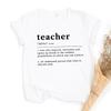 Unisexs Harajuku Aesthetic Oneck Casual Tee Funny Teacher Definition School Teacher Gift Top